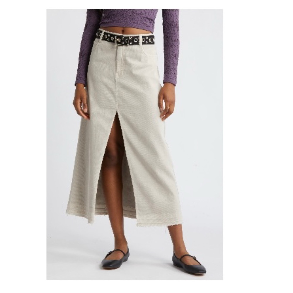 BP Cream Maxi Skirt with Front Slit
